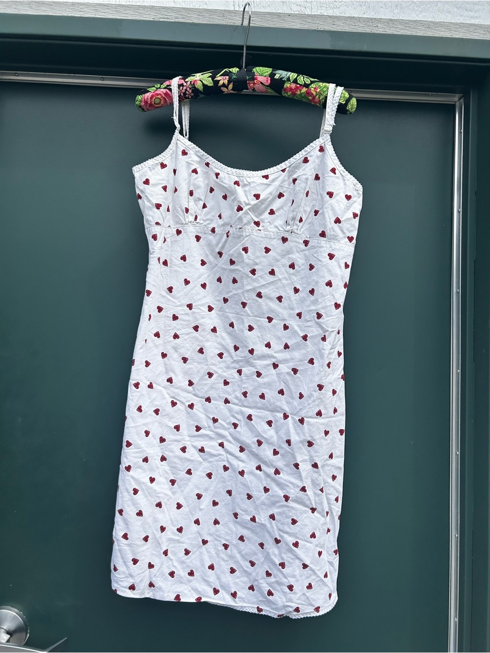Vintage 2000 GAP White Dress with Red Heart Print 100 percent t cotton